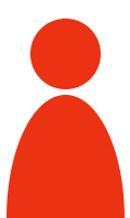 ein Icon einer Person in Rot
